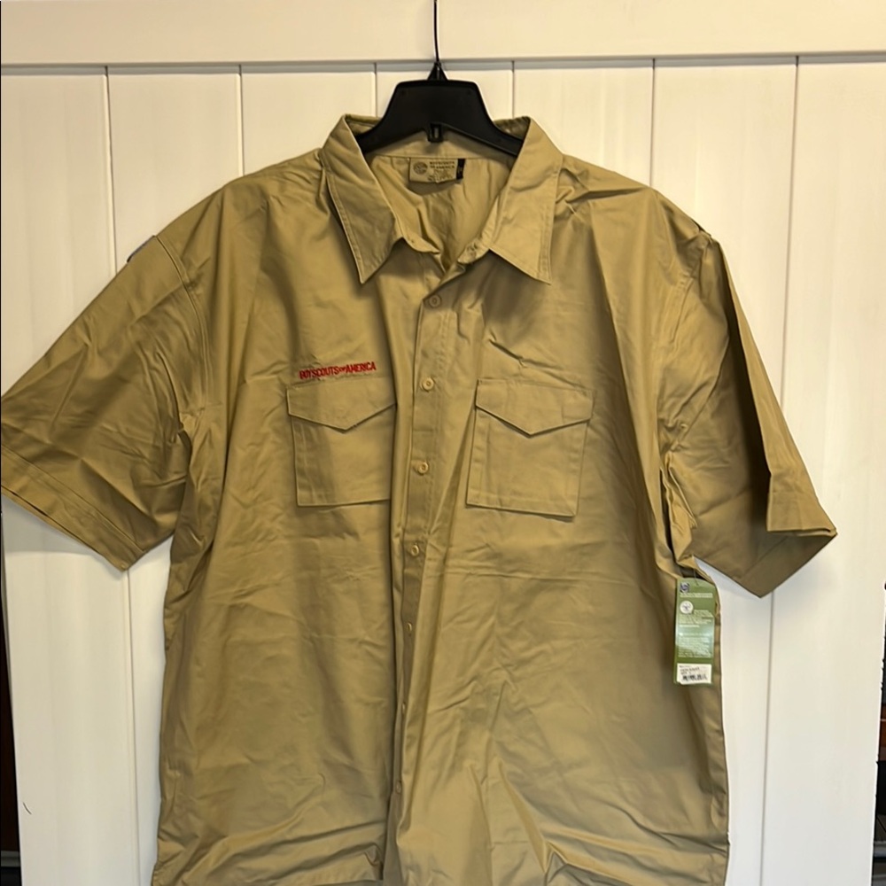 BSA NWT Men's Adult Khaki Short Sleeve Shirt Size 4X